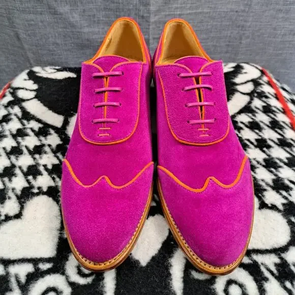 %The Office of Angela Scott Mr. Evans Wingtip Oxford Fuchsia US 9 - 9.5 / D4 - Picture 3 of 15